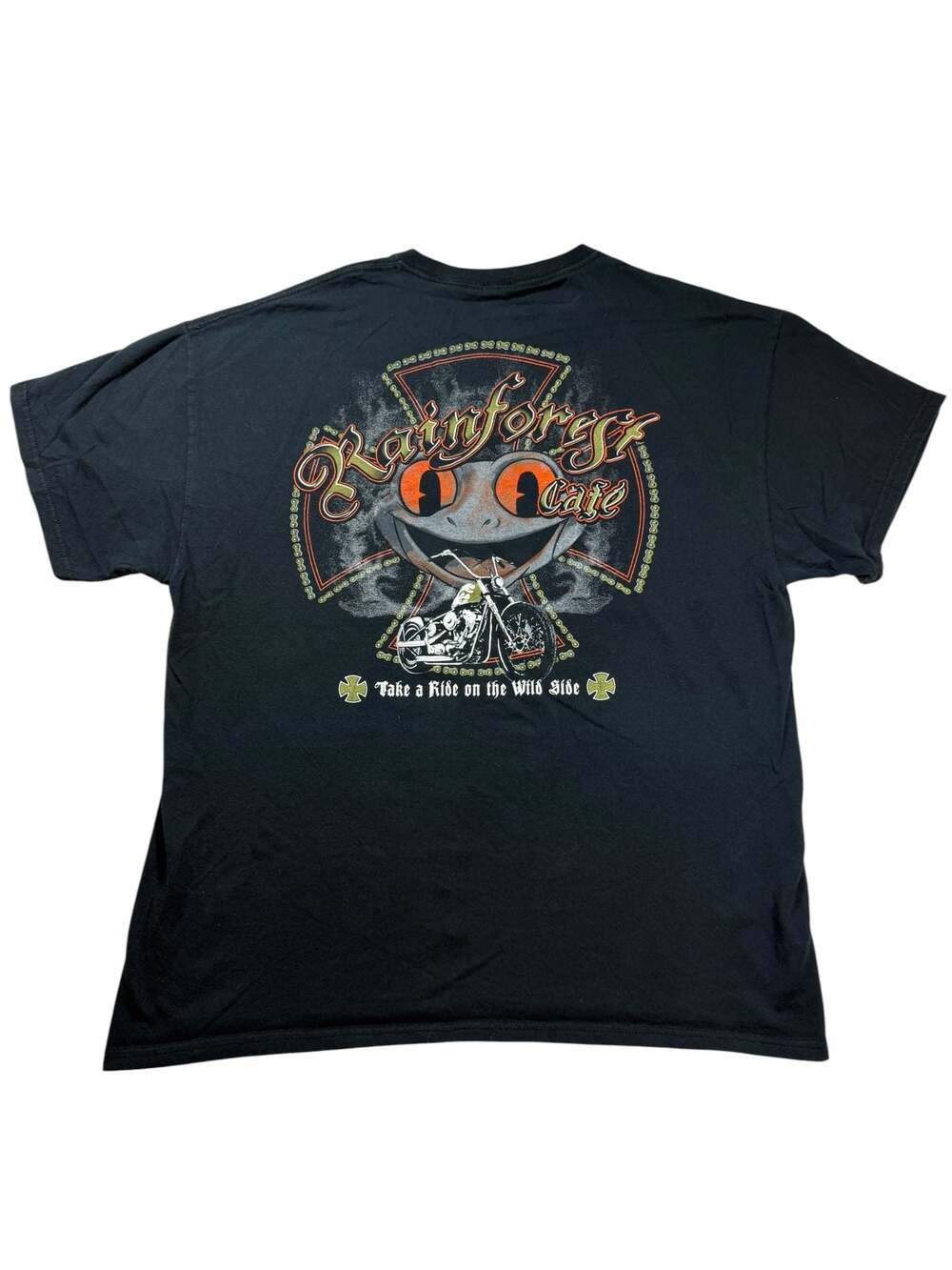 Rainforest Cafe Orlando Frog Biker T Shirt Tubular Black Adult XL Graphic Tee